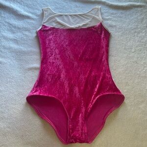 Pink velvet yumiko leotard